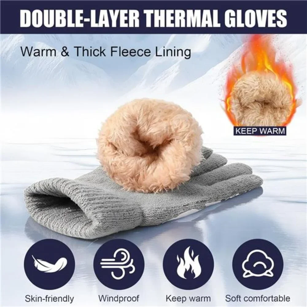 4 Pairs Kids Gloves Winter Camouflage Grips Thermal Gloves